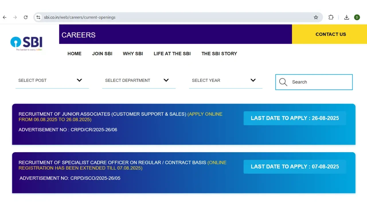 SBI Clerk Notification 2025 image